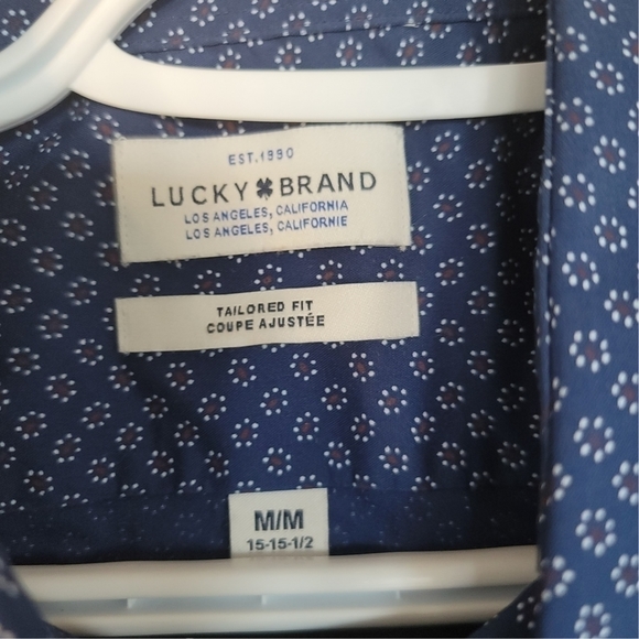 LUCKY Men's Short Sleeve Blue Shirt Sz M (15-15.5) - Picture 4 of 10